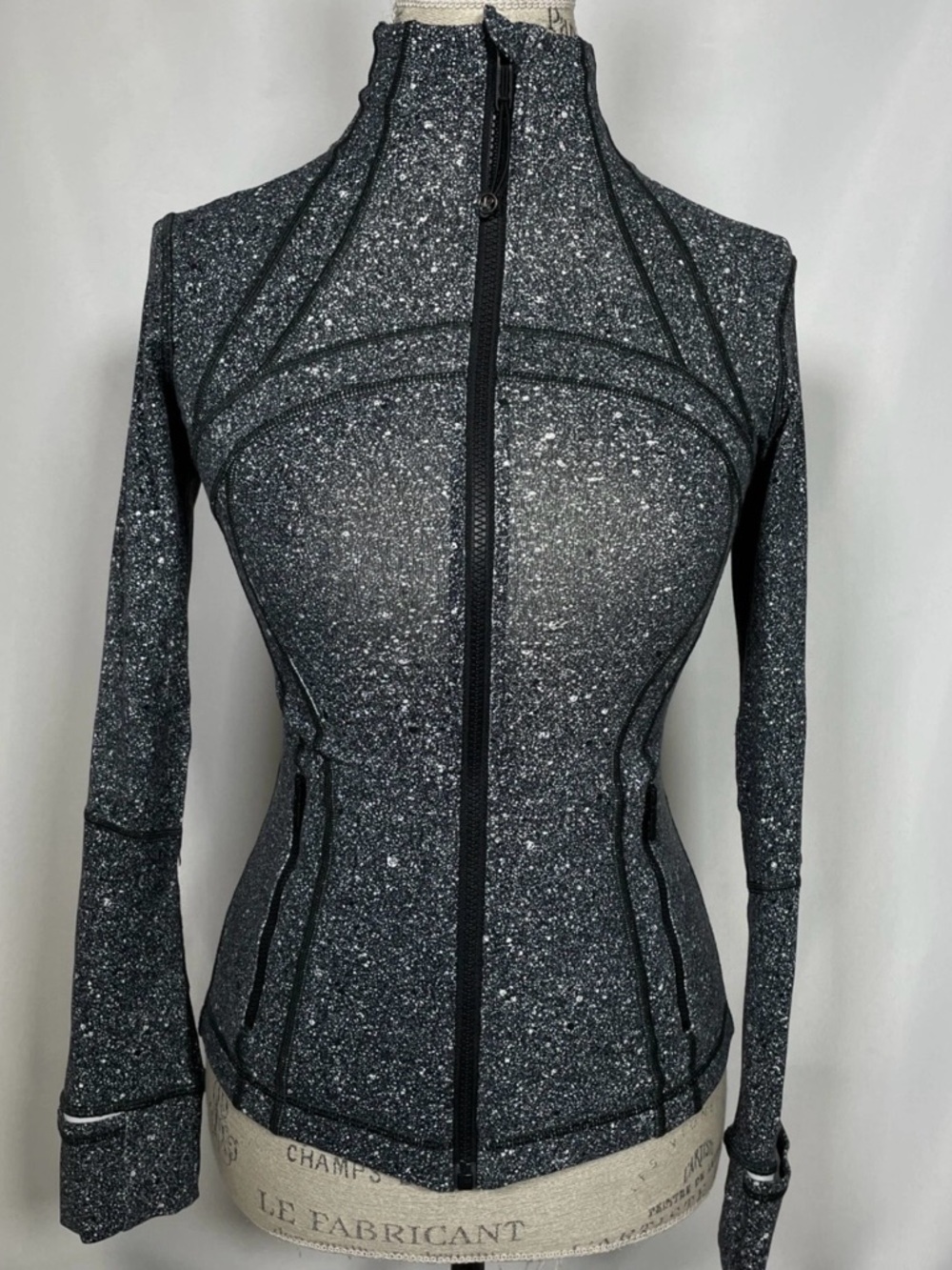 lululemon athletica Black and Gray Heather Zip-Up Jacket